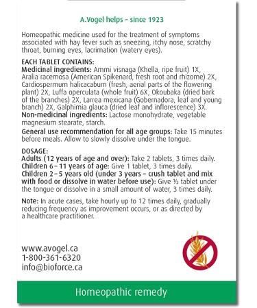 A.Vogel Pollinosan Tablets 120 ct - Natural Allergy Relief Formula - Buy Online on GoSupps.com