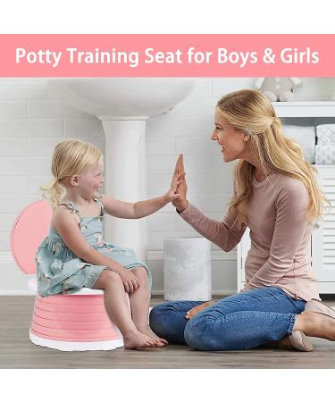 AutoTime Portable Travel Potty for Girls - Foldable Potty Seat with 15 Cleaning Bags - Perfect for Travel, Car, Camping - Pink - Buy Online on GoSupps.com