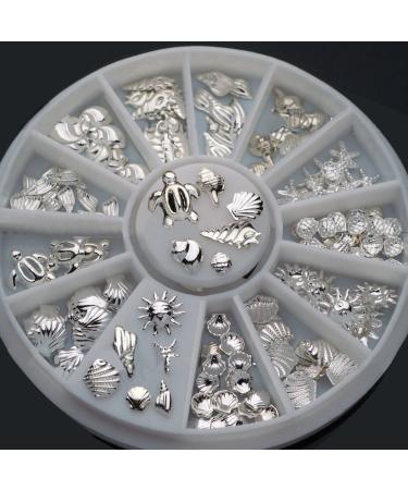 Bodhi200 Mini Ocean Accessories: 3D Silver Seashell & Conch Nail Art Decorations for Stunning Manicure | International Shipping Available - Buy Online on GoSupps.com