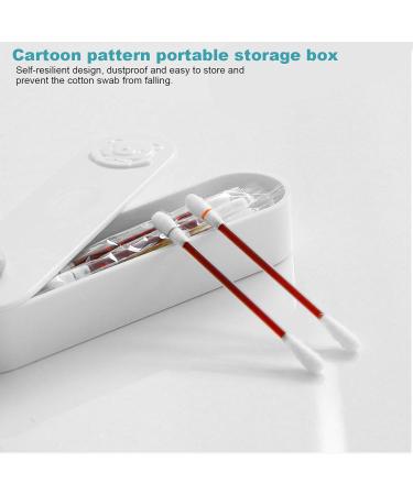 Zerodis Cotton Swab Box - Cute Cartoon Bear Pattern Mini Travel Case | Unique Keepsake & Cover for Home & Office (White) - International Shipping Available - Buy Online on GoSupps.com