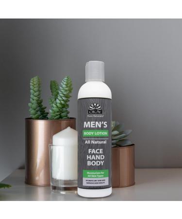 OKAY for Men All Natural Body Lotion 8oz - Hydrating Nourishing & Eco-Friendly Skincare for Men - Buy Online on GoSupps.com