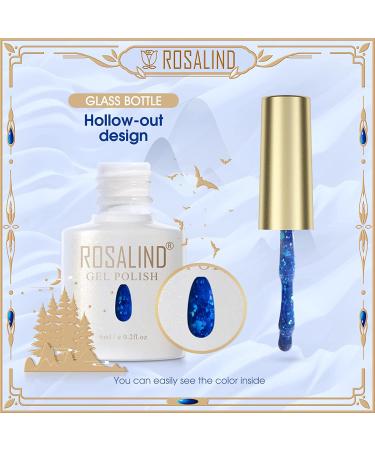 ROSALIND 10PCS Glitter Gel Nail Polish Set - Gold Red Green Blue Sparkle Colors | Soak Off Reflective Sliver Purple Shiny Sparkly Gel Manicure - Buy Online on GoSupps.com
