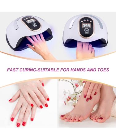 Fahani 168W LED UV Nail Lamp for Gel Polish | Professional Nail Dryer with 36 UV Lights & Infrared Sensing | 4 Timers | Includes 12 Pcs Manicure/Pedicure Set | Portable Nail Art Curing Lamp - Buy Online on GoSupps.com