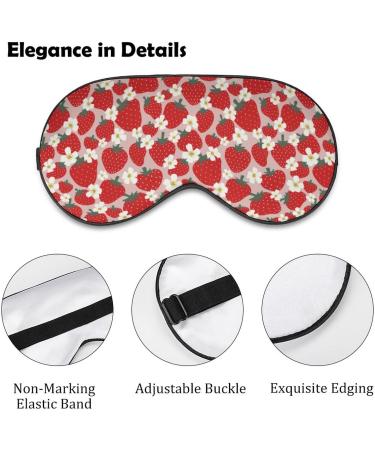 Cartoon Strawberry Flower Sleep Mask for Women | Adjustable Eye Shades with Elastic Strap - Buy Online on GoSupps.com