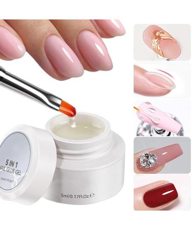 5-in-1 Glue for Hard Nails - Multi-purpose builder gel glue strong adhesion fast curing smooth long-lasting solution for nail extensions and sculpting repairing formula - Buy Online on GoSupps.com