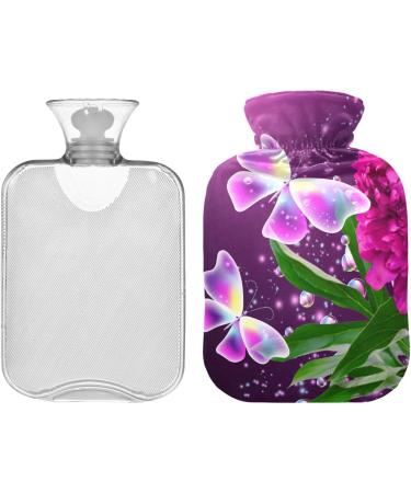 Buy 1L Heat Bottle with Plush Cover - Ideal for Winter Sports & Outdoor Comfort | Peony Butterflies Design - Buy Online on GoSupps.com