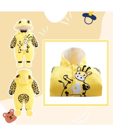 Minizone Baby Hooded Winter Romper with Footies and Hat - Cow Print, 6-9 Months - Buy Online on GoSupps.com