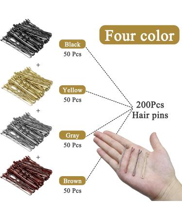 Kavya Hair Grips 200 Pcs Bobby Pins Anti Slip Hair Pins for Women with Storage Box Kirby Grips for Curling Hair And Creating Different Hairstyles Dance Recitals and Competitions Occasions Gold Brown Silver Black - Buy Online on GoSupps.com