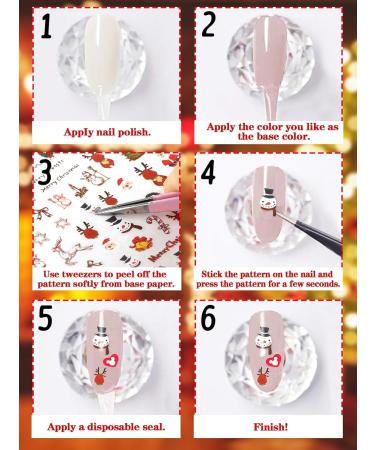 Kalolary 10 Leaves Christmas Nail Sticker Pullers - Self-Adhesive 3D Nail Art Water Transfer Decor for DIY Nail Design - Buy Online on GoSupps.com