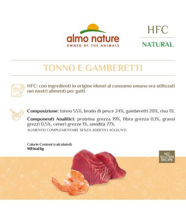 Almo Nature HFC Natural Megapack Wet Food for Cats - Tuna and Shrimp - (6 cans of 70 g) - Buy Online on GoSupps.com
