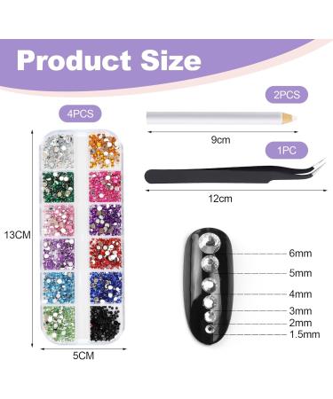 VMUGGA 4300 Pcs Rhinestones for Nails - Premium Transparent Nail Art Accessories with Wax Stick & Tweezers for DIY Acrylic Nail Designs - Buy Online on GoSupps.com