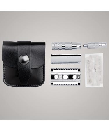 Mercury Reiserasierer 933c - Small Gloss Chrome Razor for Wet Shaving | Three-Part Straight Cut | Premium Zinc & Brass | Made in Germany - Buy Online on GoSupps.com