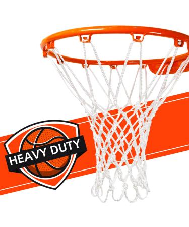 PACEARM Basketball Net Replacement Heavy Duty Net - All Weather, Anti Whip - Fits Indoor & Outdoor Rims - 12 Loops Heavy Duty White 1-Pack