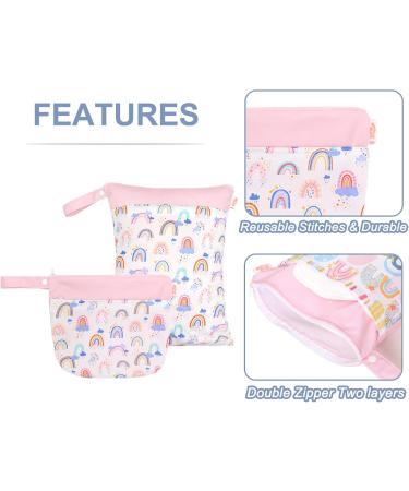 Maeau 2-Pack Reusable Wetbags for Diapers & Gym - Waterproof Baby Organizer | 20 Designs 20x28cm + 30x40cm - Buy Online on GoSupps.com