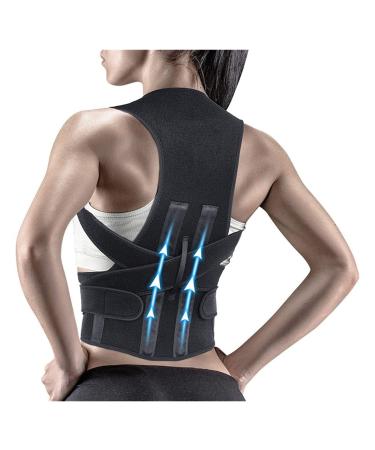 Unisex Back Waist Posture Corrector Adjustable Adult Correction Belt Waist Trainer Shoulder Lumbar Brace Spine Support Belt Vest (Color : Black Size : Medium) (Black Large) favorite gift lofty