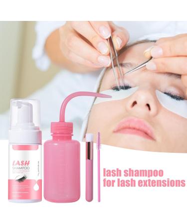 Eyelash Extension Shampoo - Foam Eyelash Cleaner Brush Applicator | Rinse Bottle 100ml Soft Eyelid Purification Solution Maqui Removal Accessory - Buy Online on GoSupps.com