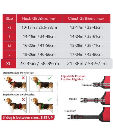 Buy Heele Dog Crockery & No-Pull Harness | Breathable Adjustable Reflective Dishes for Large Dogs - XL Red - Buy Online on GoSupps.com