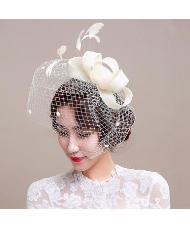 Shop FakeFace Fascinator Hats - Elegant Spring Flower Hair Clips & Accessories for Tea Parties Weddings and Church Events - Beige Women's Headgear - Buy Online on GoSupps.com
