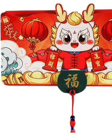 Milageto Chinese Lunar Year Red Envelopes Dragon Hong Bao Gift Packets Hongbao Lucky Money Pockets for Birthday China Spring Festival 10 Card Slots - Buy Online on GoSupps.com