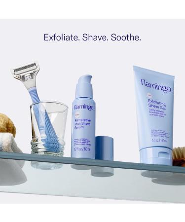 Flamingo Pubic Hair Shaving Skin Care Set | Exfoliating Shave Gel & Restorative Serum - Smooth Skin for All - Buy Online on GoSupps.com