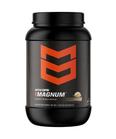 MTN OPS Magnum Vanilla Protein Powder 23g of Whey Isolate Protein & Milk Protein with BCAAs Zero Sugar & Gluten Free 30-Servings Vanilla Milkshake