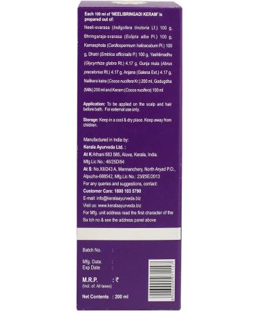 KERALA ayurveda Neelibringadi Keram - Pack of 3 - Buy Online on GoSupps.com