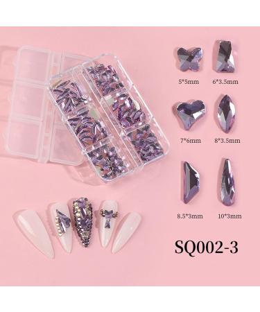 FEIlei Clear Glass Crystal Nail Rhinestones 3D Nail Gems Nail Diamond Mixed Nail Stones - Buy Online on GoSupps.com
