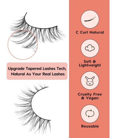Buy False Eyelashes - Natural Wispy Look C Curl Strip Lashes 10mm Short 0.1MM Thin Band - Siligli Eyelashes 7 Pairs Classic S64 - Buy Online on GoSupps.com