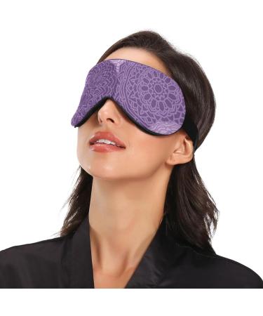 Haskirky Light Blocking Eye Mask - Breathable & Adjustable for Adults | Ideal for Travel, Yoga & Meditation - Purple Mandala Design - Buy Online on GoSupps.com