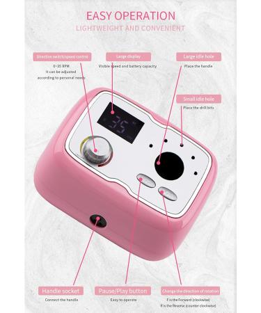 Electric Nail Drill 35000 RPM Compact Efile Electrical Professional Nail File Kit with Foot Pedal for Acrylic Gel Nails Manicure Pedicure Polishing Shape Tools Design for Home Salon Use Grey - Buy Online on GoSupps.com