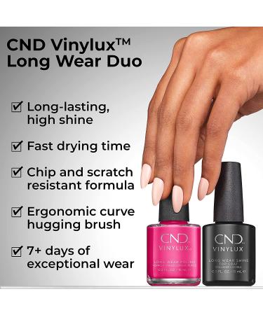 CND Vinylux Longwear Black Nail Polish Set - Gel-like Shine, Chip Resistant Formula - Black Pool Color & Top Coat included - Buy Online on GoSupps.com