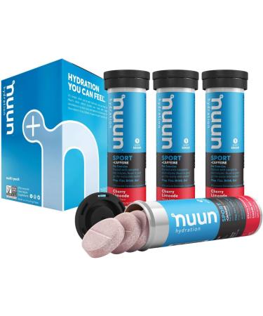 Nuun Sport + Caffeine: Electrolyte Drink Tablets Box of 4 Tubes (40 servings) Cherry Limeade Electrolyte Hydration Supplement Cherry Limeade 500 ml (Pack of 4) - Buy Online on GoSupps.com