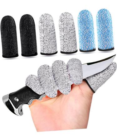 FOMIYES 6 Pair Finger Cots - Reusable Kitchen Cutting Finger Covers | Portable High Strength Polyethylene Thumb Sleeves for Multi-Use - Buy Online on GoSupps.com