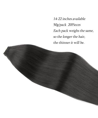 Buy Amazing Beauty Hair Tape In Extensions | Real Remi Human Hair - Deep Black 30g 20 Pieces 30cm #1 - Seamless & Reusable - Buy Online on GoSupps.com