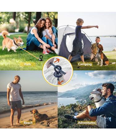 Heavy Duty Dog Tie Out Stake for Outdoor Use Strong Ground Anchor for Large Dogs Up to 150 lbs Perfect for Outdoor Dog Run Yard Camping Gear Beach Accessories Black - Buy Online on GoSupps.com