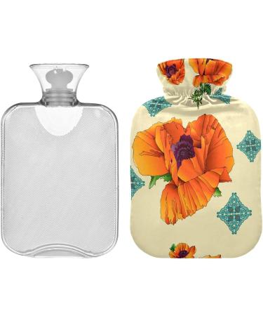NAANLE Vintage Poppy Flower Heat Bottle - 2L Large Hot Water Bottle for Menstrual Cramps Pain Relief & Therapy | International Shipping - Buy Online on GoSupps.com
