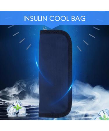 Dewedrt Insulin Cooler Travel Case Diabetic Medication Organizer Cooler Bag Navy Blue - Buy Online on GoSupps.com