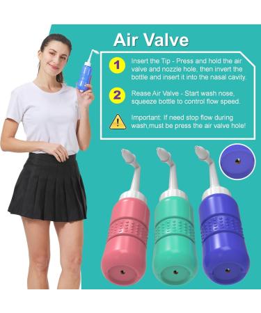 TONELIFE 2PCS Nose Wash Kit - Soft Nozzles Neti Pot & Nasal Cleaner - Sinus Rinse Kit with Empty Sprayer (Blue+Pink) - International Shipping Available - Buy Online on GoSupps.com