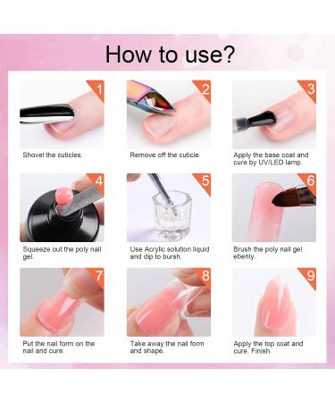 Complete Poly Gel Nail Kit - 10 Colors UV Lamp & Accessories for DIY Manicure | Perfect Gift for Beginners & Home Use - Buy Online on GoSupps.com
