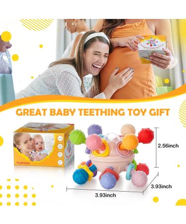 Sensory Teething Toys for Babies 0-12 Months | Baby Teething Ball Rattle Infant Toy for Boys & Girls - Buy Online on GoSupps.com