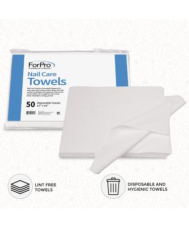 ForPro Nail Care Towels - Lint-Free, Disposable, 12 x 16, 50-Count - Buy Online on GoSupps.com