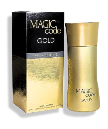 Magic Code Gold Eau de Toilette for Men 3.4 Fl. Oz. Oriental Spicy fragrance for men. - Buy Online on GoSupps.com
