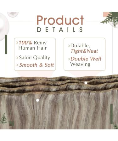 Runature Real Hair Treat Blonde Weft - Dark Ash Blonde & Platinum Blonde Remy Hair Extensions | 100g 55cm (22 inch) #19AP60 - Buy Online on GoSupps.com