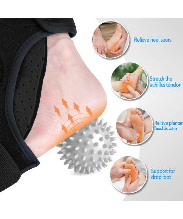 AiBast 2021 Upgraded Black Night Splint for Plantar Fasciitis - Adjustable Ankle Brace for Arch & Achilles Tendonitis Support - Men & Women - Buy Online on GoSupps.com