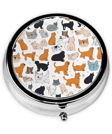 Shop Cattle Dog Florals Mini Round Pill Box | 3 Compartment Travel Organizer for Home & Office - Buy Online on GoSupps.com