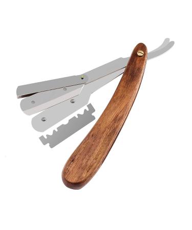Barber razor for men with a straight cut tradition foldable for mustache and bare turf for men with natural wood handle handmade
