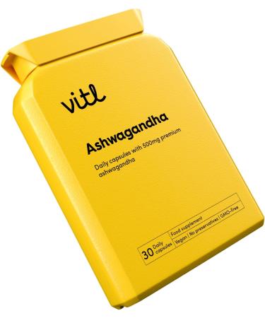 Vitl Organic Ashwagandha Daily Supplement - 30 High Strength Capsules - Formulated to Promote Relaxation & Reduce Stress - Support Mental & Physical Wellbeing & Optimise Cognitive Activity Ashwagandha 30 count (Pack of 1) - Buy Online on GoSupps.com