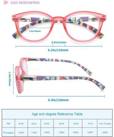 HEEYYOK Women's Round Frame Reading Glasses 3.00 - 4 Pack Colorful Fashion Readers with Spring Hinges - Buy Online on GoSupps.com