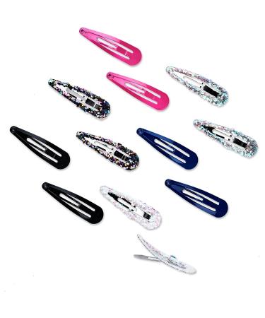 Scunci Chunky Glitter & Solid Snap Clips - 12-Pack - Buy Online on GoSupps.com