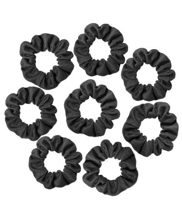 Minihope Faux Suede Scrunchies for Hair Hair Ouchless Painfree Women's Hair Scrunchie Elastics Hair Accessories for Women Ponytail Holder for Girls Black 8 Pack Narrow size-Black